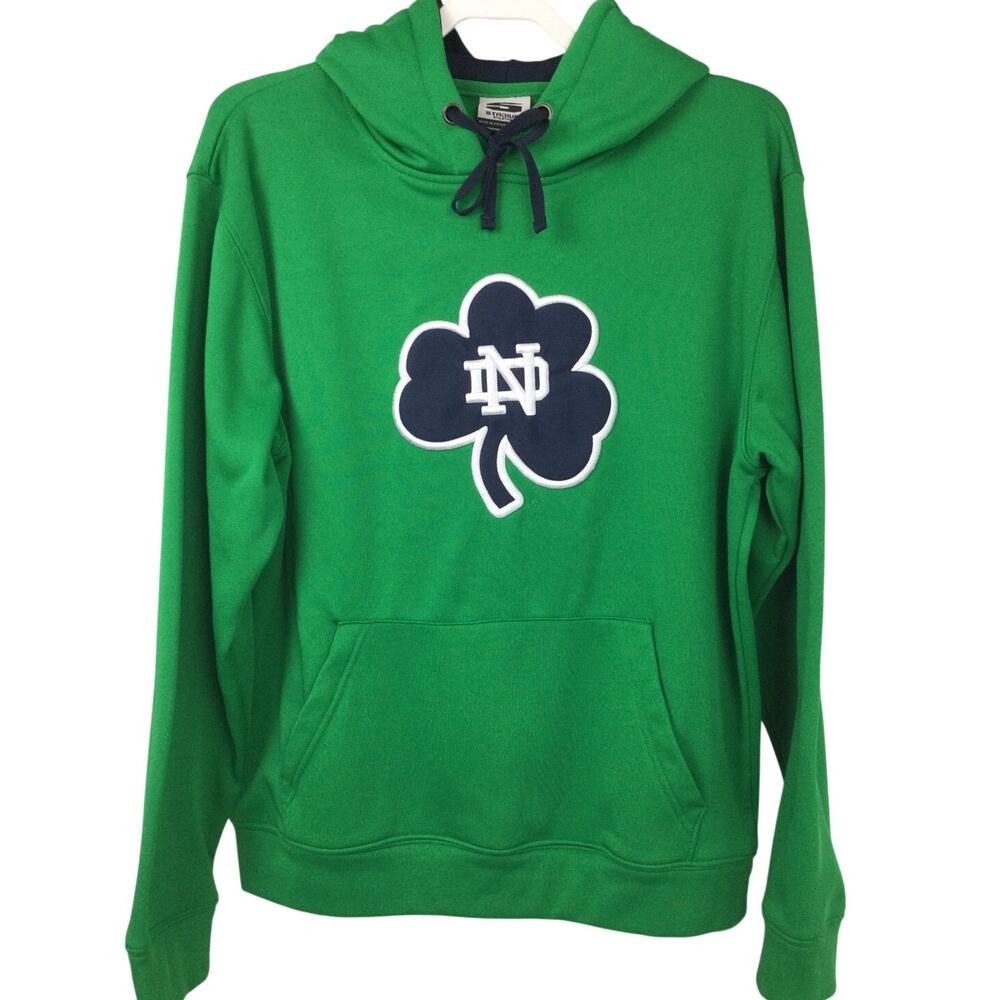 Notre Dame Stadium Athletics Men's L 90s Retro Collegiate Hoodie Shamrock Logo
